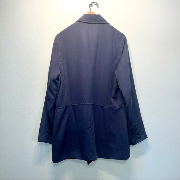 Overland Women’s Double Breasted Lined Blue 100% Tencel Jacket Size Medium - Picture 9 of 11
